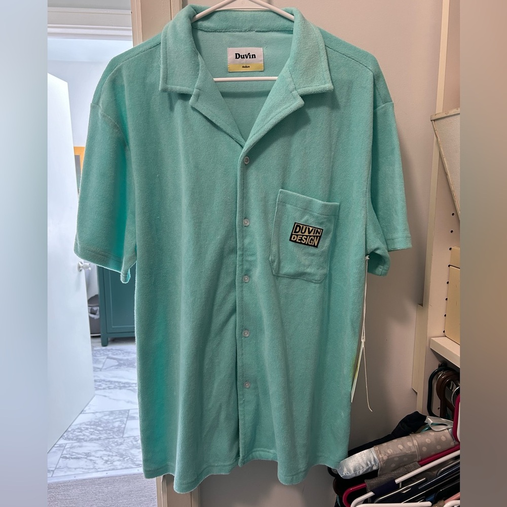 Terry cloth button up shirt